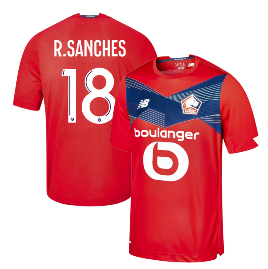 LOSC Lille Home Kit Soccer Jersey R.SANCHES #18 2020/21